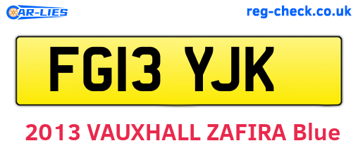 FG13YJK are the vehicle registration plates.