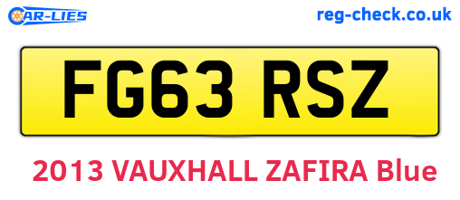 FG63RSZ are the vehicle registration plates.