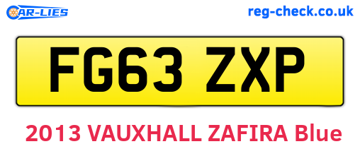 FG63ZXP are the vehicle registration plates.