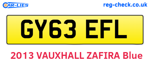 GY63EFL are the vehicle registration plates.