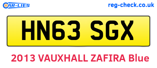 HN63SGX are the vehicle registration plates.