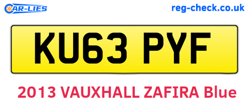 KU63PYF are the vehicle registration plates.