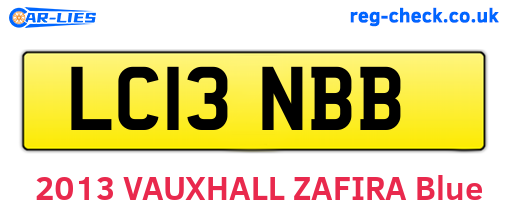 LC13NBB are the vehicle registration plates.