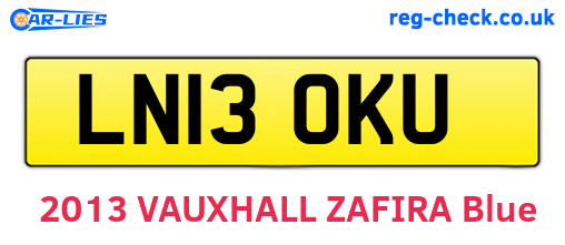 LN13OKU are the vehicle registration plates.