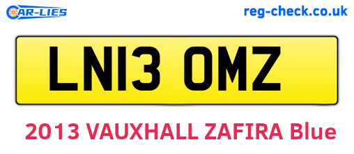 LN13OMZ are the vehicle registration plates.