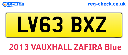 LV63BXZ are the vehicle registration plates.
