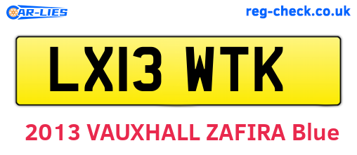 LX13WTK are the vehicle registration plates.