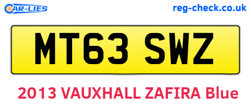 MT63SWZ are the vehicle registration plates.