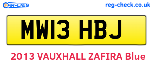 MW13HBJ are the vehicle registration plates.