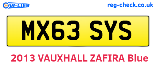 MX63SYS are the vehicle registration plates.