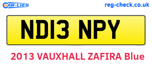 ND13NPY are the vehicle registration plates.