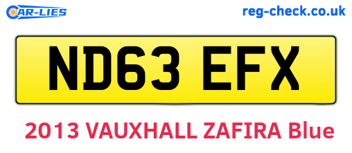 ND63EFX are the vehicle registration plates.