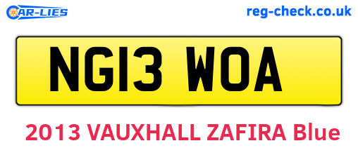 NG13WOA are the vehicle registration plates.