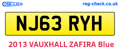 NJ63RYH are the vehicle registration plates.
