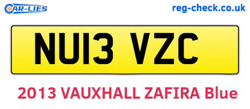 NU13VZC are the vehicle registration plates.