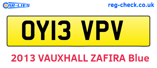 OY13VPV are the vehicle registration plates.