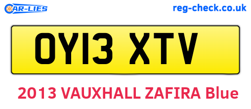 OY13XTV are the vehicle registration plates.