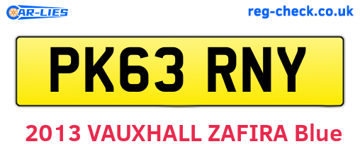 PK63RNY are the vehicle registration plates.