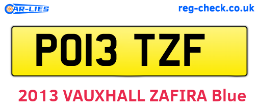 PO13TZF are the vehicle registration plates.