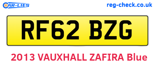 RF62BZG are the vehicle registration plates.