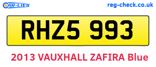 RHZ5993 are the vehicle registration plates.