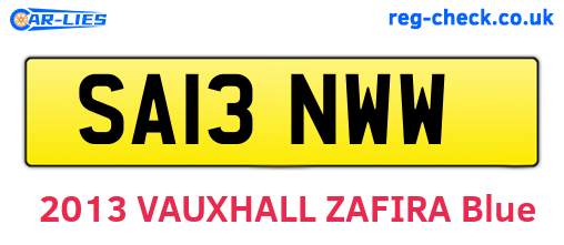 SA13NWW are the vehicle registration plates.