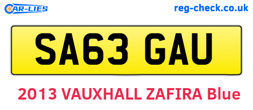 SA63GAU are the vehicle registration plates.