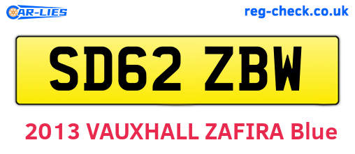 SD62ZBW are the vehicle registration plates.