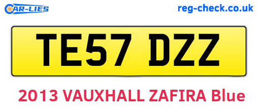 TE57DZZ are the vehicle registration plates.