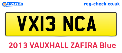 VX13NCA are the vehicle registration plates.