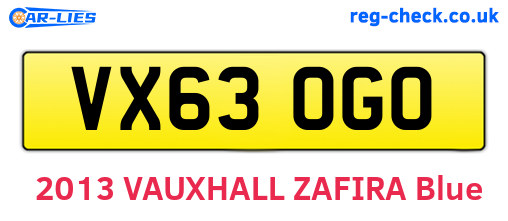 VX63OGO are the vehicle registration plates.