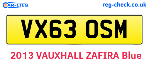 VX63OSM are the vehicle registration plates.