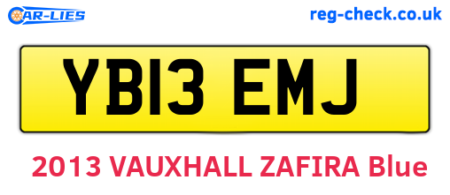 YB13EMJ are the vehicle registration plates.