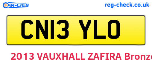 CN13YLO are the vehicle registration plates.