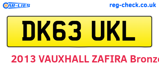 DK63UKL are the vehicle registration plates.