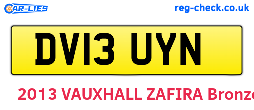 DV13UYN are the vehicle registration plates.