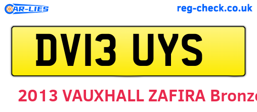DV13UYS are the vehicle registration plates.