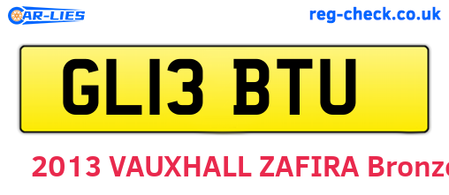 GL13BTU are the vehicle registration plates.