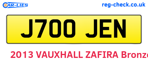 J700JEN are the vehicle registration plates.