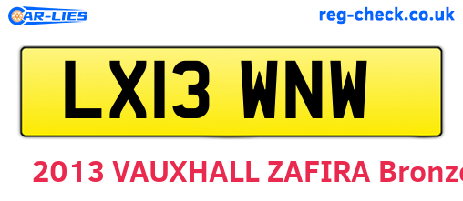 LX13WNW are the vehicle registration plates.