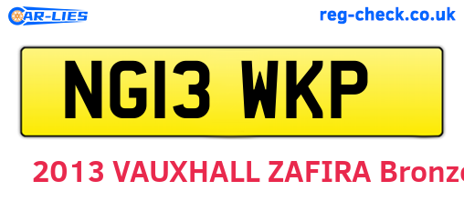 NG13WKP are the vehicle registration plates.