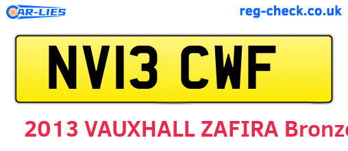 NV13CWF are the vehicle registration plates.
