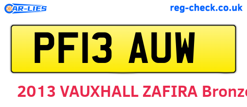 PF13AUW are the vehicle registration plates.