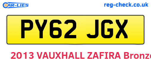 PY62JGX are the vehicle registration plates.
