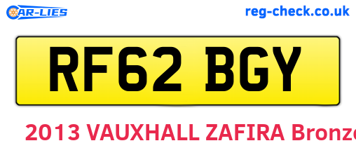 RF62BGY are the vehicle registration plates.
