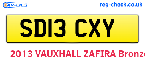 SD13CXY are the vehicle registration plates.