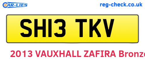 SH13TKV are the vehicle registration plates.