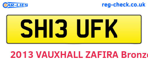 SH13UFK are the vehicle registration plates.