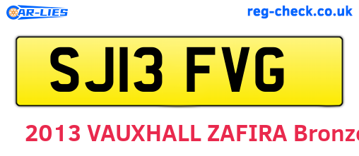 SJ13FVG are the vehicle registration plates.