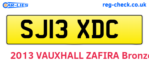 SJ13XDC are the vehicle registration plates.